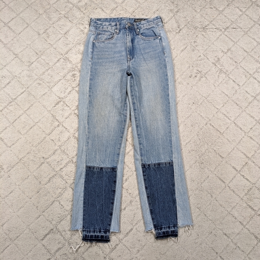 Blank NYC Jeans Women's 26 Blue Patch Fare Warning The Howard Loose Straight